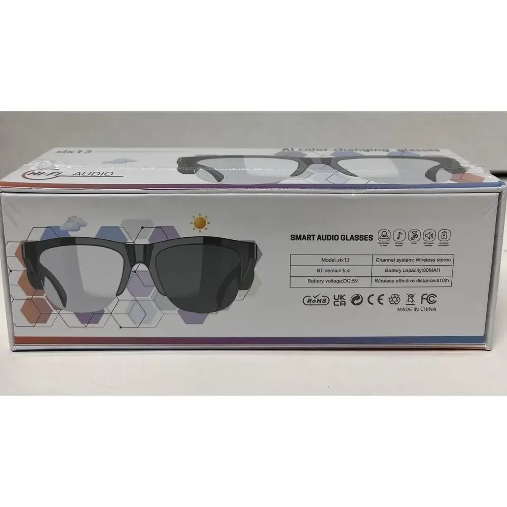 Six13 Smart Audio Glasses Bluetooth AI Transition Hi-Fi Audio UV Protection